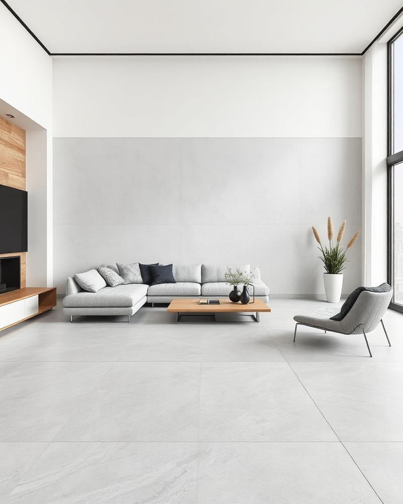 Large Format Tiles shown in a modern interior setting
